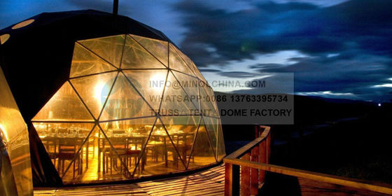 850gsm White PVC Coated Glamping Dome Resort For Outdoor Recreation